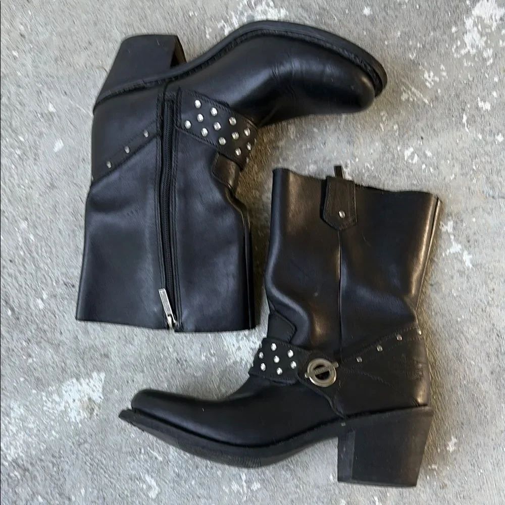 Harley Davidson rhinestone studded boots